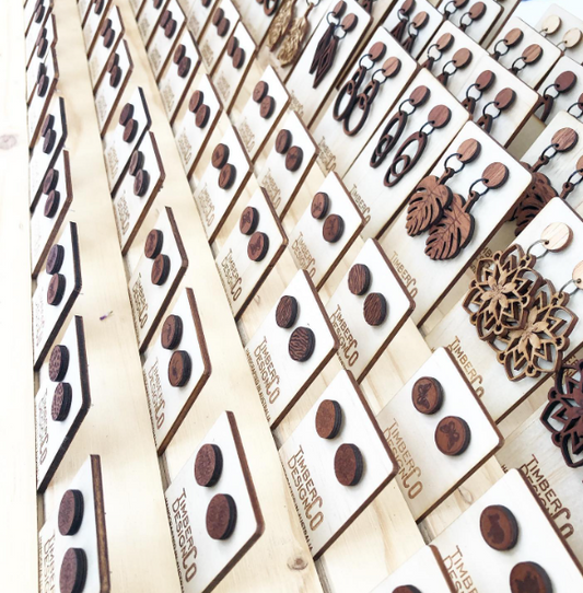 Handcrafted Timber Drop Earring